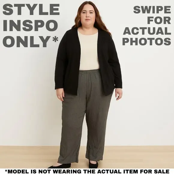 NWT 18W Alfred Dunner Brown/Gray Pull On Pants [0333] - Picture 2 of 9